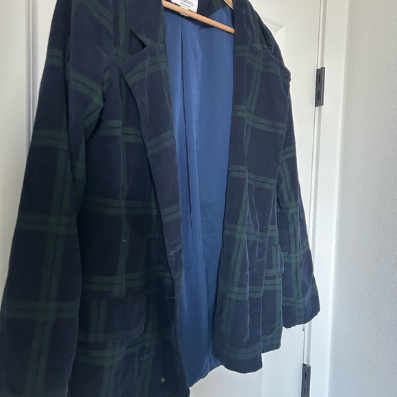 Oxfad | Double-Breasted Plaid Blazer - Picture 2 of 5